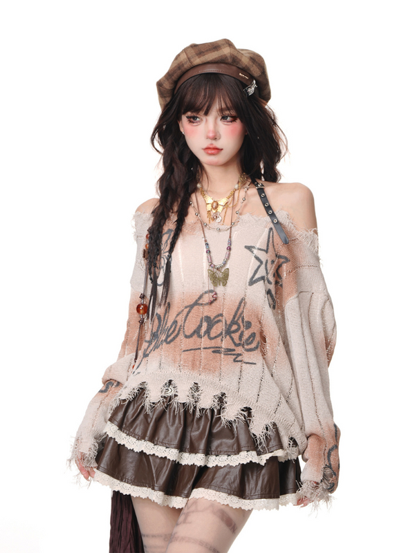 ルーズコーヒースラウチー ショルダートップス