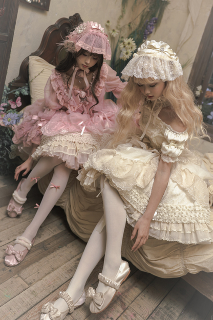 Moon River Lolita Puff Sleeve Top + Vest + Skirt