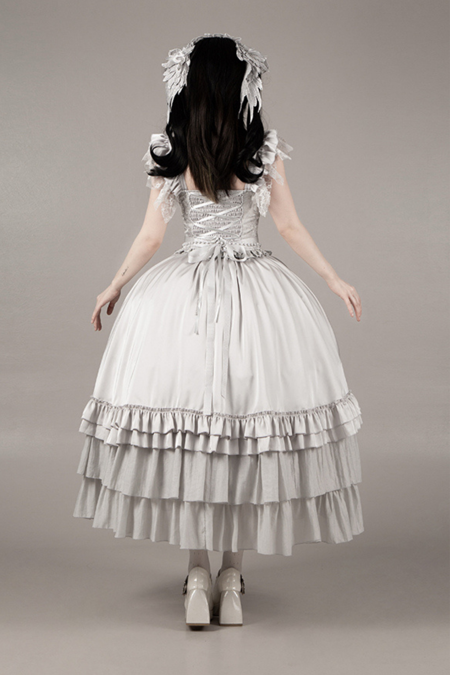 ゴシックロリータスカート+コルセット+ベール+ネックレス+ウエストチェーン