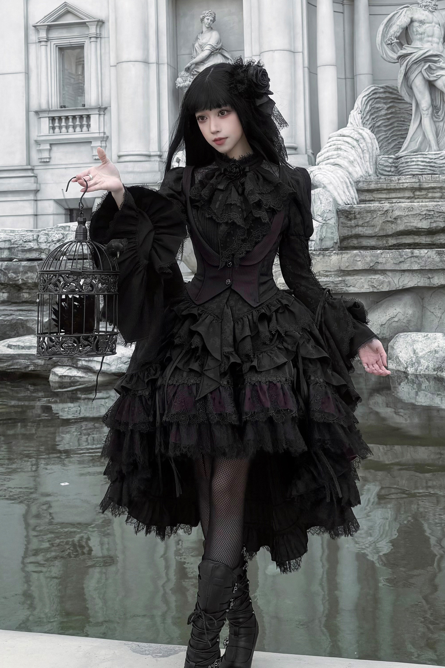 [3월 16일 예약마감] 빅토리아 릴리스 고딕 로리타 셔츠 + 조끼 + 스커트