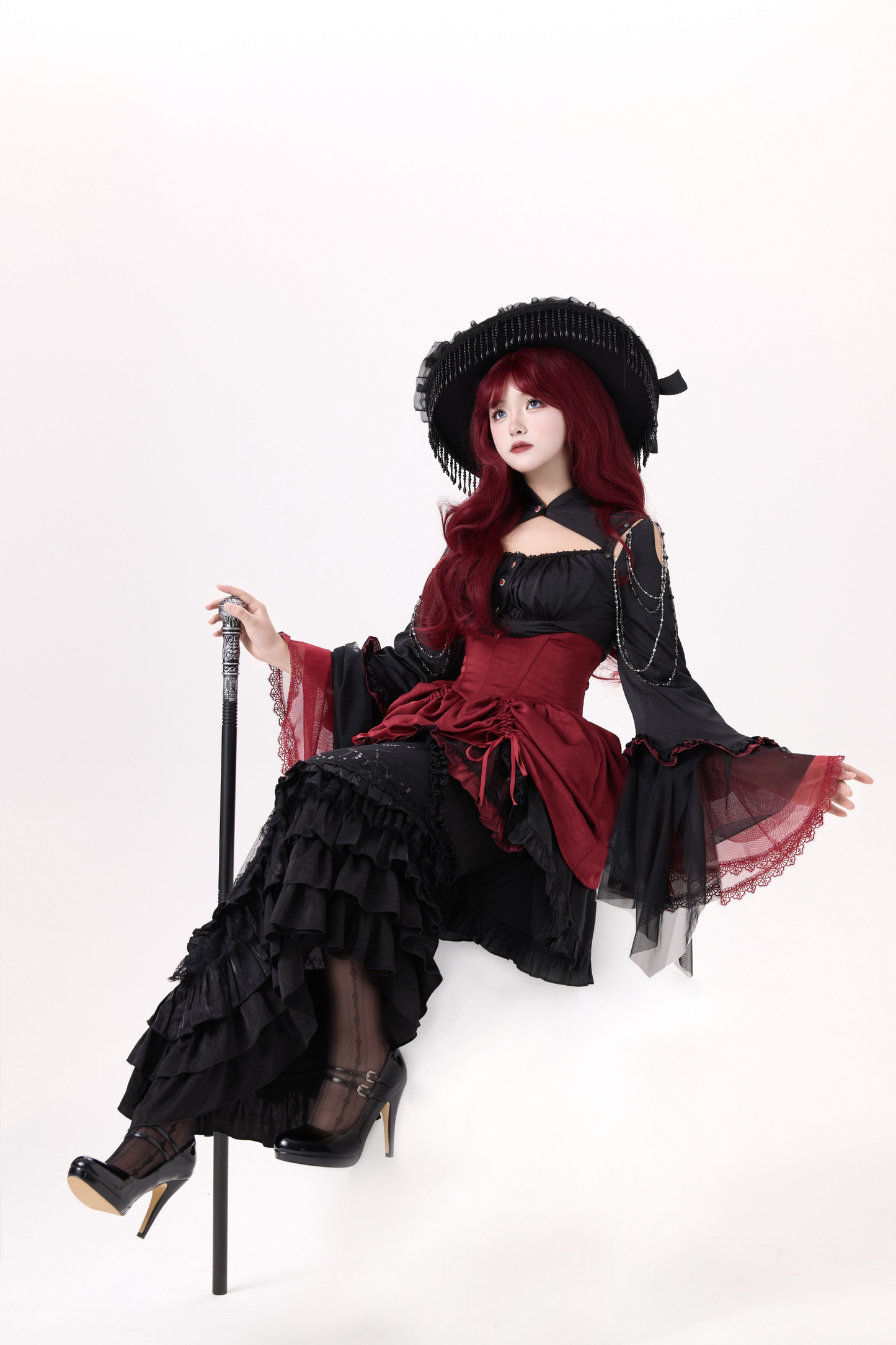 ダークフラワーゴシックロリータセットアップ