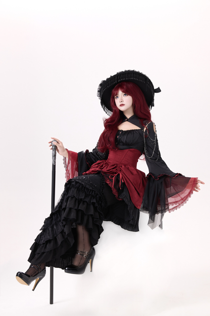 ダークフラワーゴシックロリータセットアップ