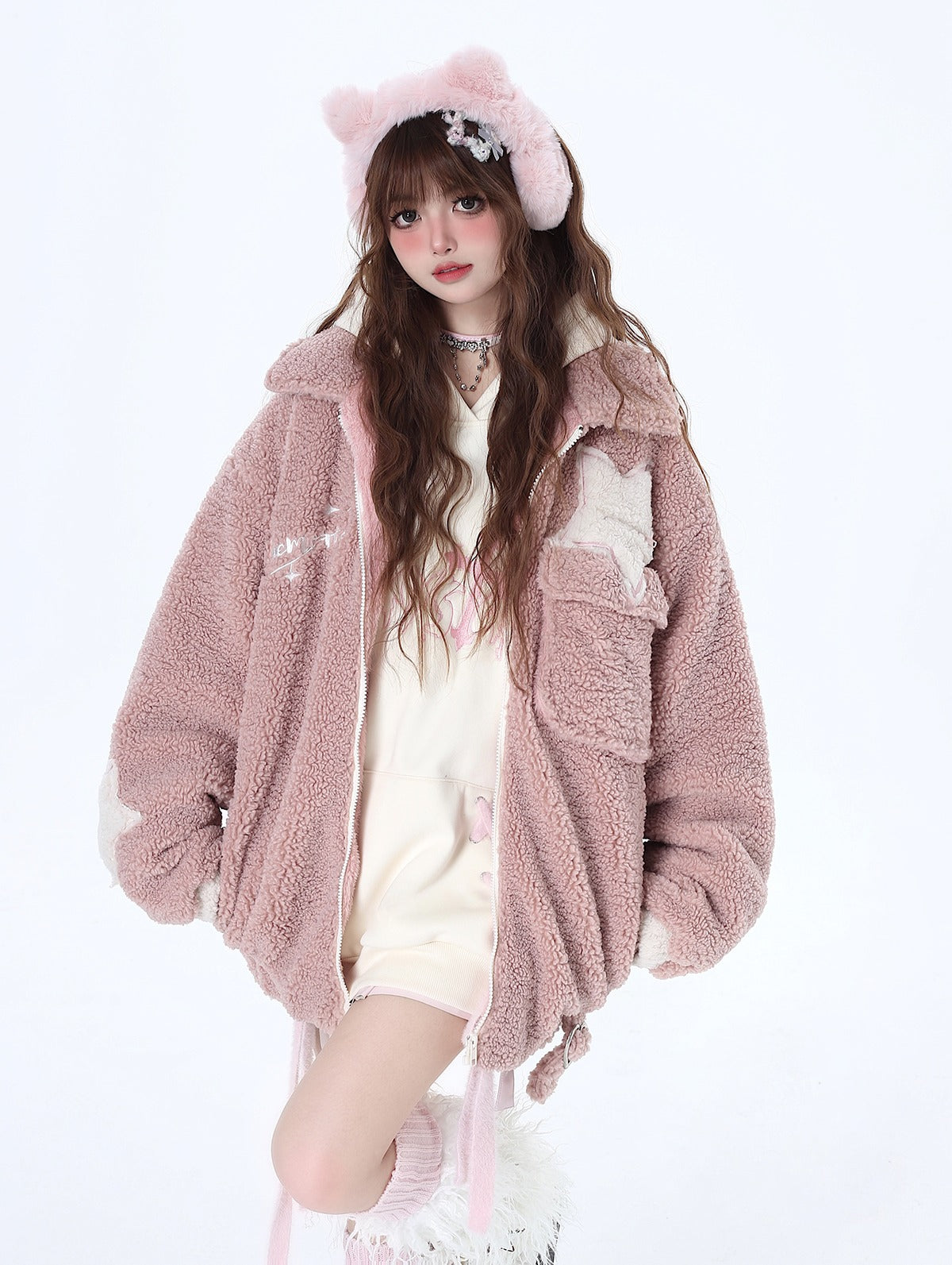 Fluffy star outlet jacket