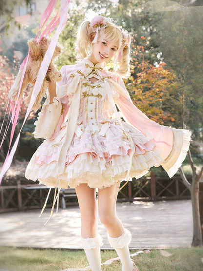 China Buckle Sweet Torory Torory Jumper Skirt + Bolero + Headdress