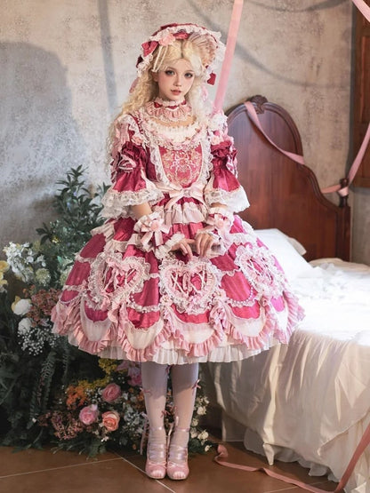 【2月22日予約締切】アンティークベリーローズロマンティックファンタジーロリータショートドレス