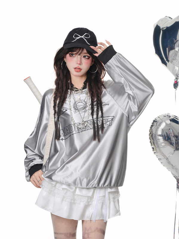 ルーズスポーティーブロケットスウェット