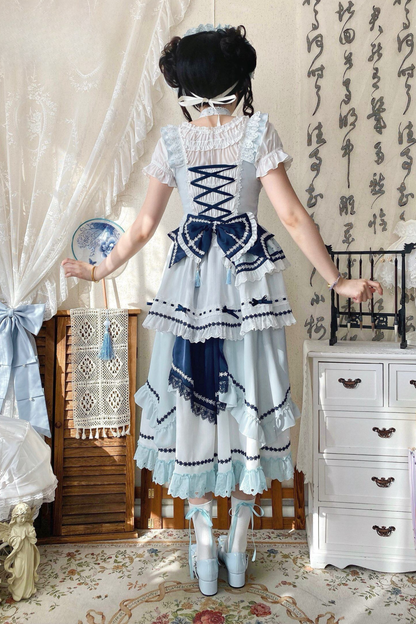 [3월 18일 예약마감] 차이나 드림 원피스 + 점퍼 스커트 + 소매 + 레그 워머 + 머리띠 + 칼라 + 클립 + 리본 + 공주 소매