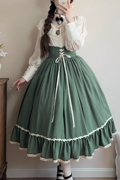 Sketch Wild Rose Elegant Herringbone Lolita Skirt