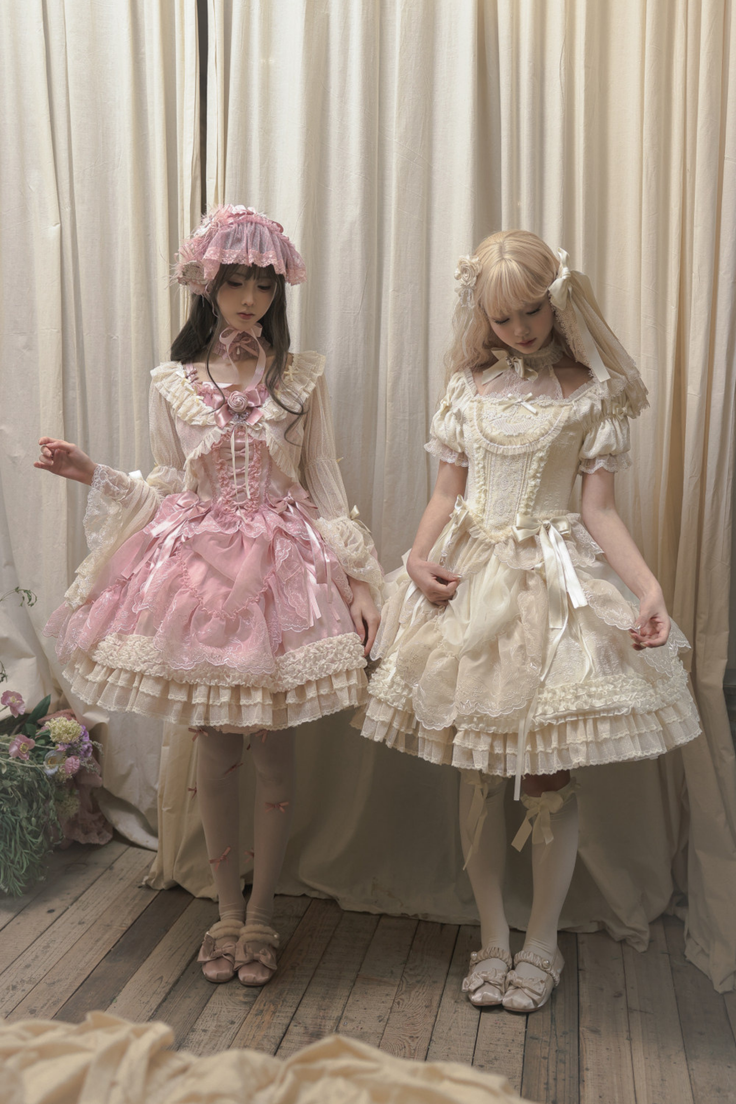 Moon River Lolita Puff Sleeve Top + Vest + Skirt