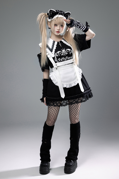 Witch Apprentice Subculture T-shirt Dress + Suspender Apron