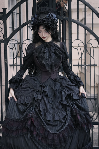 [3월 16일 예약마감] 빅토리아 릴리스 고딕 로리타 셔츠 + 조끼 + 스커트