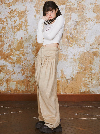 Loose Suede Casual Pants