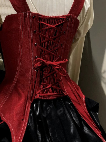 【12月3日予約締切】inverted spell contract ダークゴシックウィッチレッドドレスフルセット＋シャツ＋ベスト＋スカート