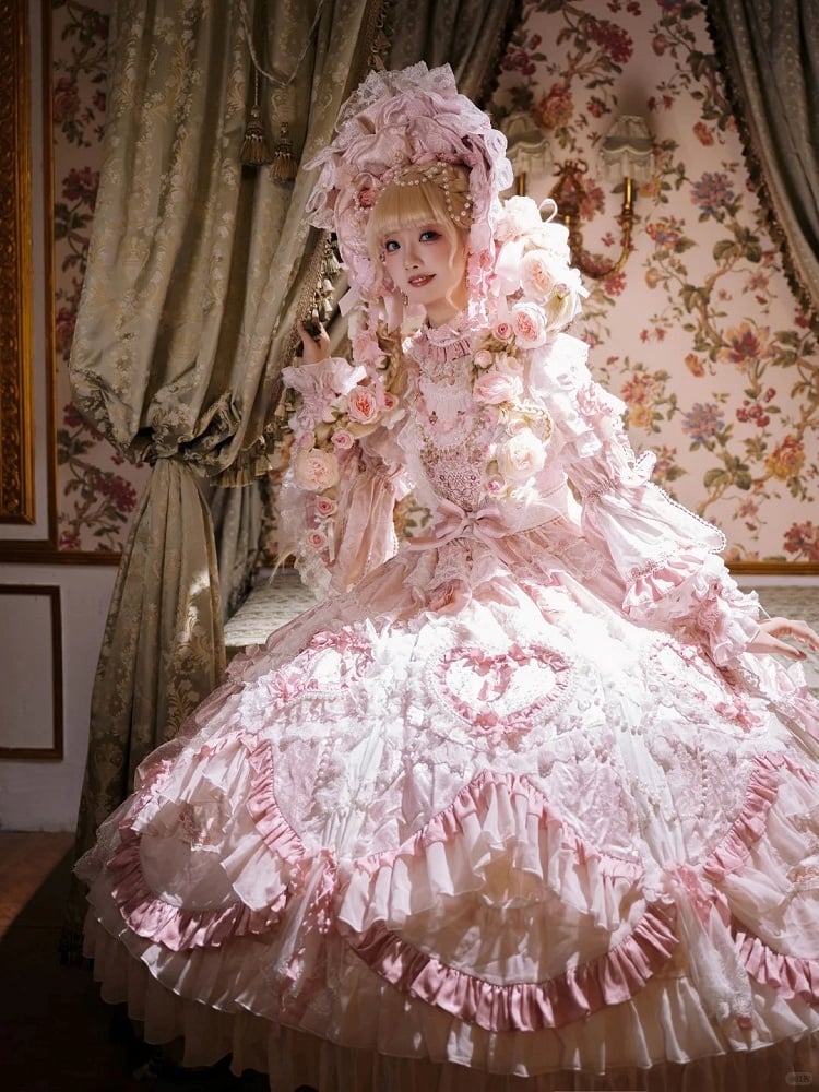 【2月22日予約締切】アンティークベリーローズロマンティックファンタジーロリータロングドレス