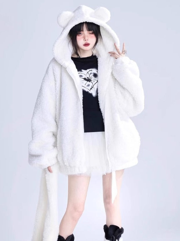 Lamb Wool Bear Fur Coat