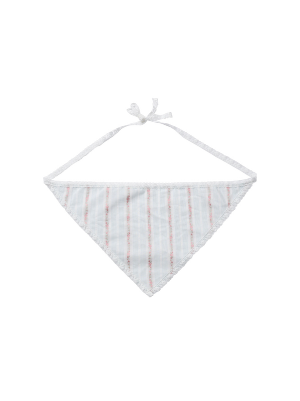 Striped camisole top + puff sleeve dress + wide pants + scarf