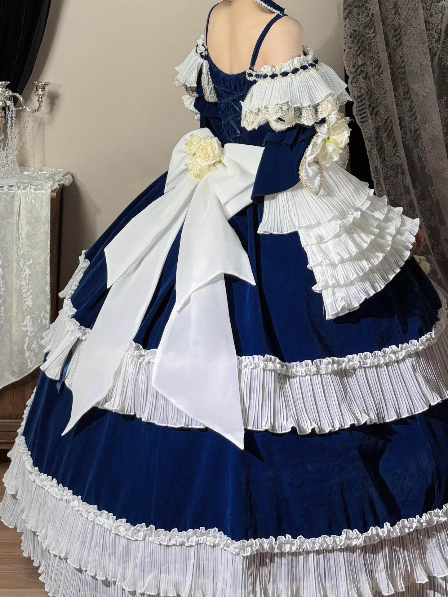 [Reservations] Rose Elegant Retro Classical Jewel Ribbon Dress