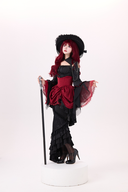 ダークフラワーゴシックロリータセットアップ