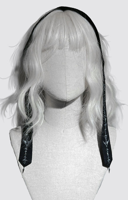 ダークナイトゴシックロリータドレス+ベールヘアアクセサリー