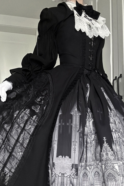 Gothic Lolita Jumper Skirt + Dark Top + Girdle