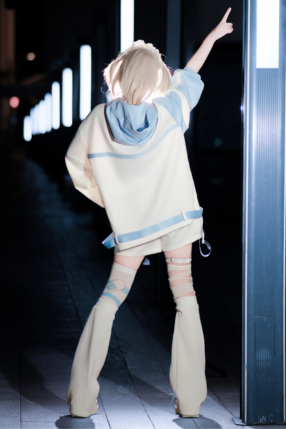 サイバーサブカルジャージジャケット+ショートパンツ+レッグカバー