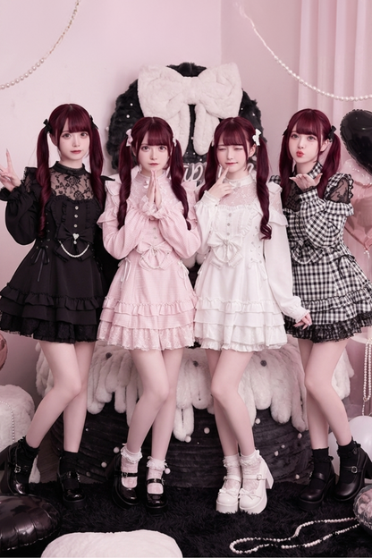 [Pre-order Deadline: April 22] Sweet and Gothic Floral Lace Ruffle Ribbon Dress Suit Full Set