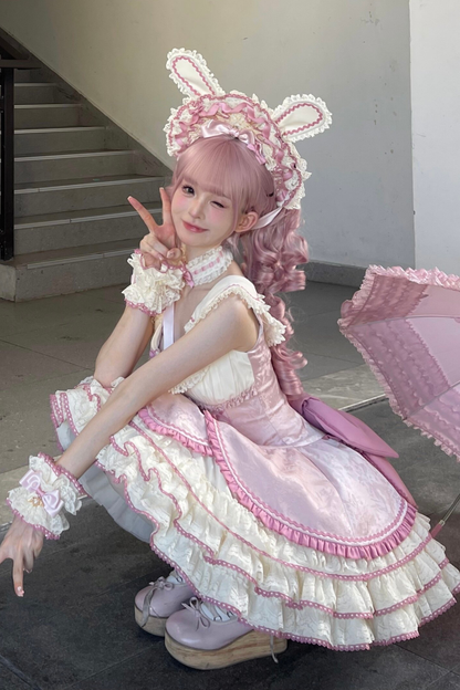 Magical Girl Lolita Dress + Bonnet + Pendant + Sleeves