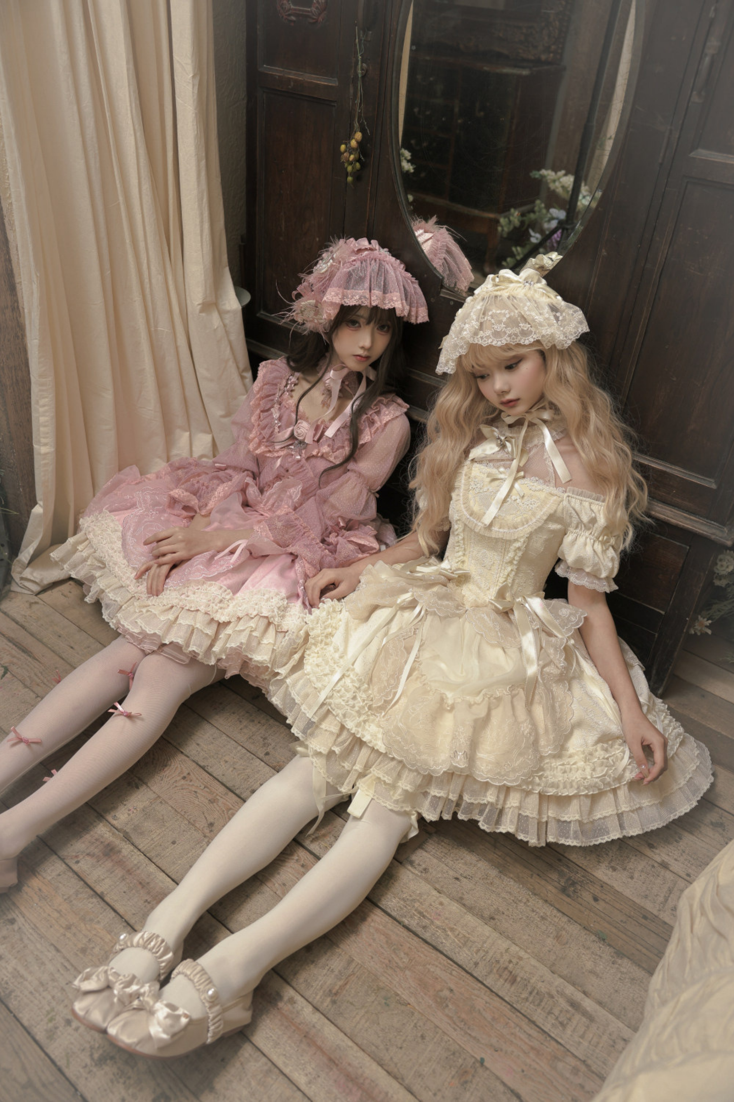 Moon River Lolita Puff Sleeve Top + Vest + Skirt