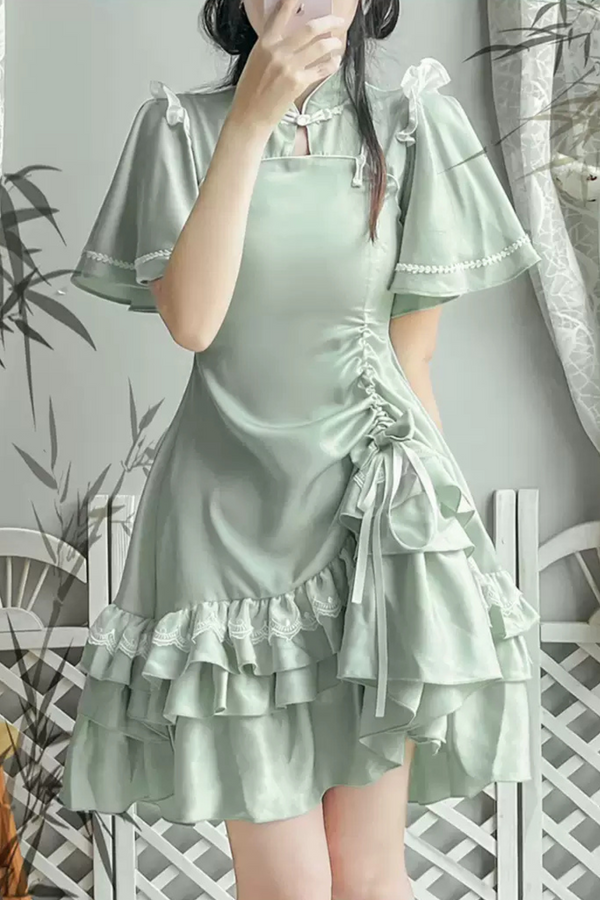 フリルレトロチャイナドレス