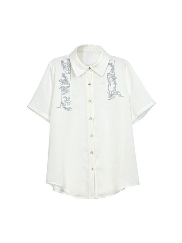 【予約商品】レトロチャイナベスト+シャツ+アシメスカート