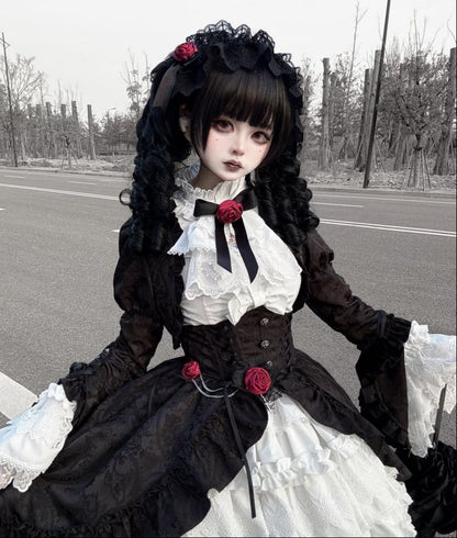 【12月26日予約締切】ブラッドムーンローズラッフルシャツ＋ゴージャスコルセットスカート＋ボレロジャケット＋ヘアバンド