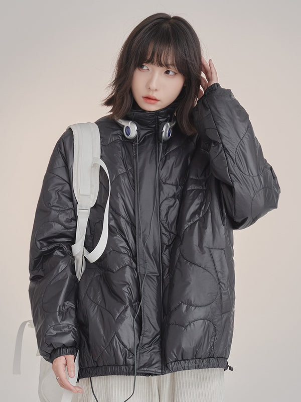 Stand collar loose cotton jacket