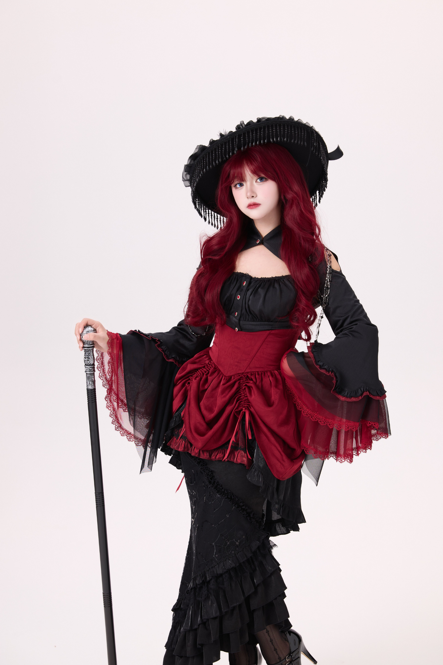 ダークフラワーゴシックロリータセットアップ