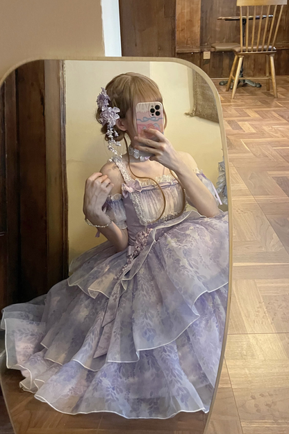 【予約商品】バレエスタイルエレガントドレス+ハット+ヘアバンド+リボンテール