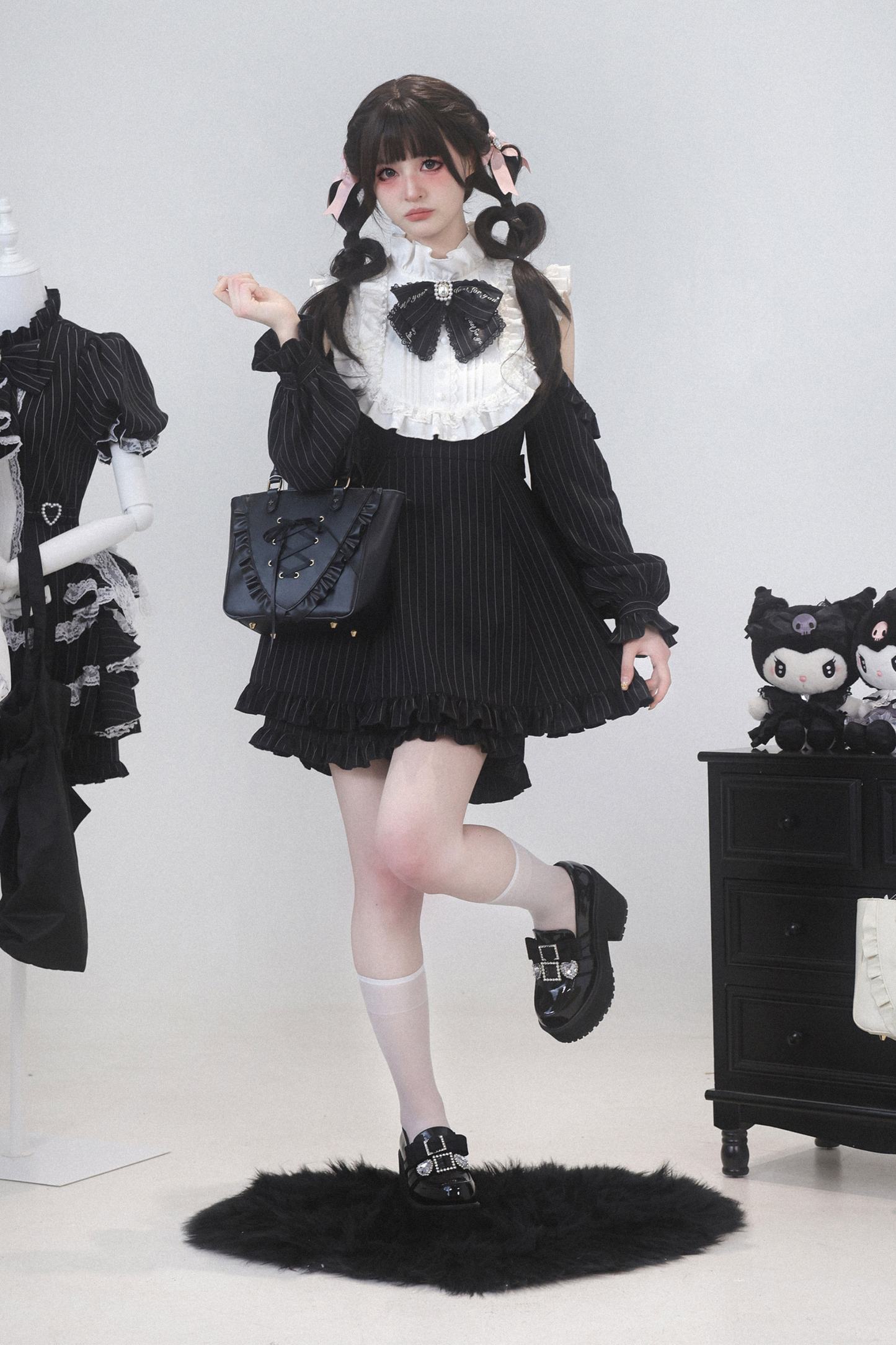 ローズプリンセスオフショルダーフリルリボントップス