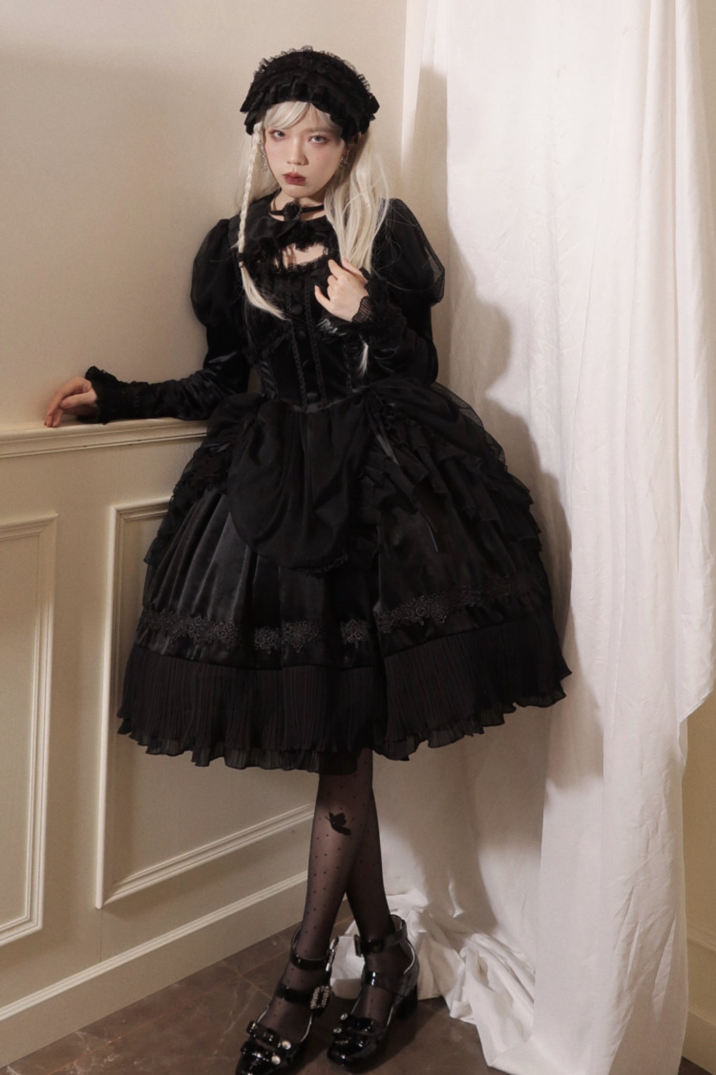 Gothic Chic Doll Lolita Dress + Short Jacket