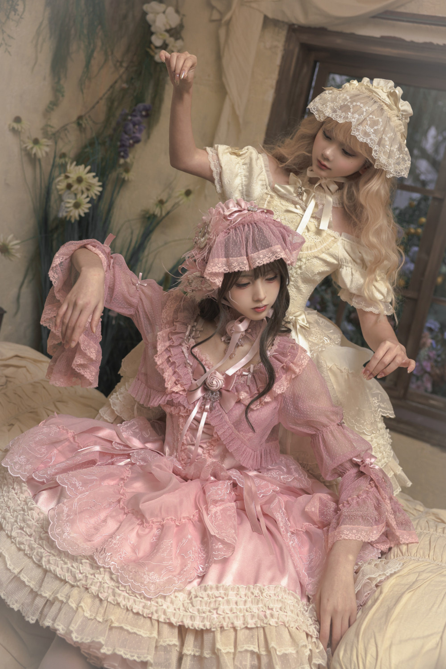Moon River Lolita Puff Sleeve Top + Vest + Skirt