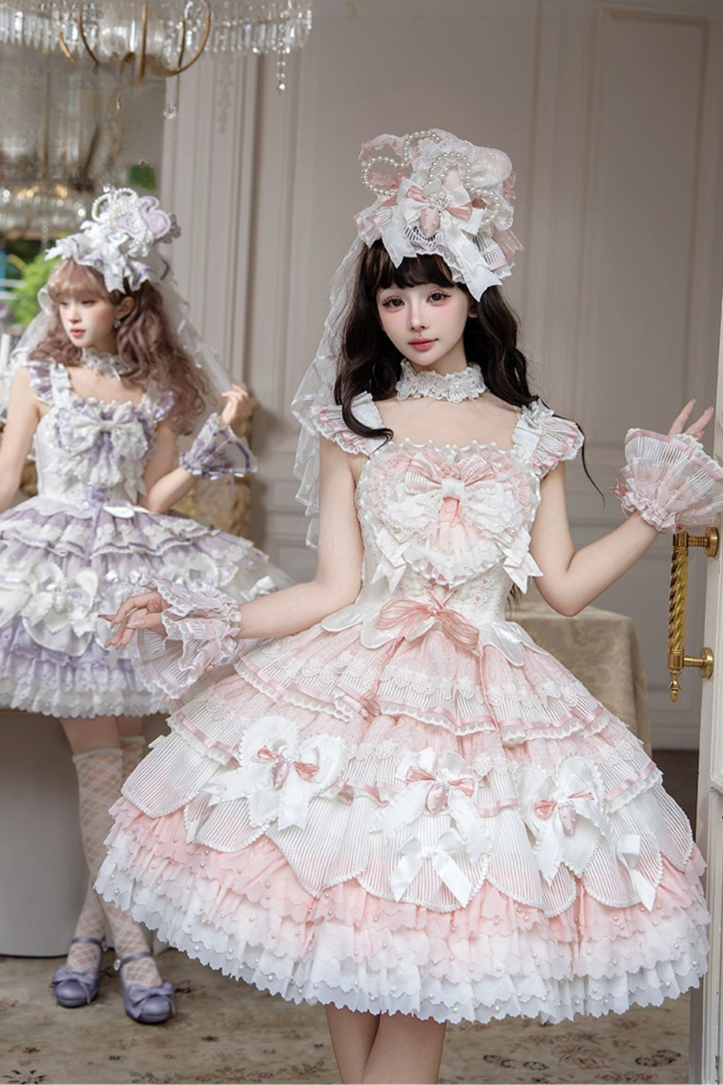 【8月8日予約締切】スウィートベリーロリータプリンセスティアードリボンJKSドレス＋ドレスセットA/B＋コンプリートセットA/B
