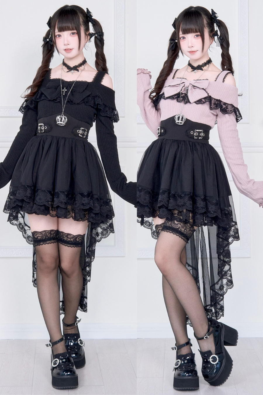 Off-shoulder Jirai Lace Dress