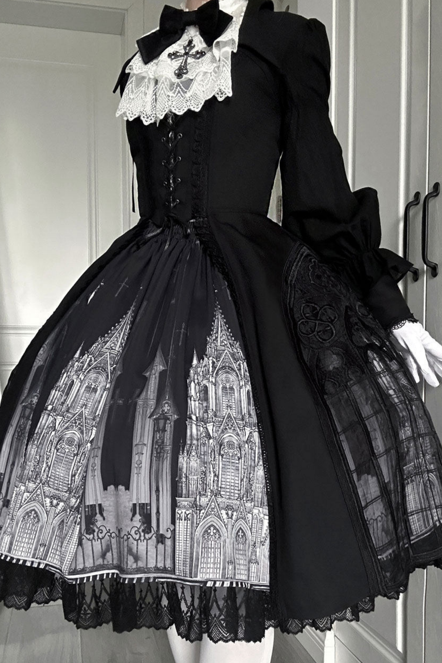 Gothic Lolita Jumper Skirt + Dark Top + Girdle