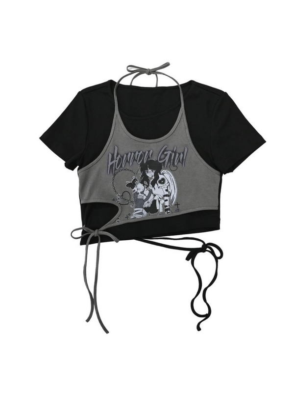 ツインズガールショートトップス+キャミソール+ロングトップス