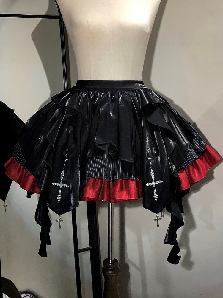 【12月3日予約締切】inverted spell contract ダークゴシックウィッチレッドドレスフルセット＋シャツ＋ベスト＋スカート