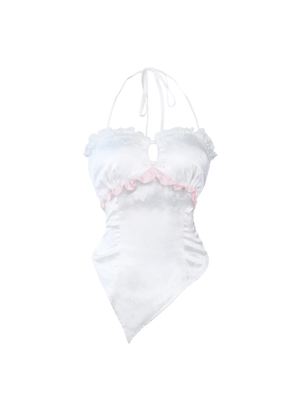 Summer Suit Pink Cardigan Jacket + Camisole + Cake Skirt