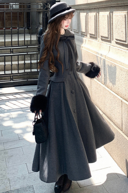 Elegant French ribbon long coat