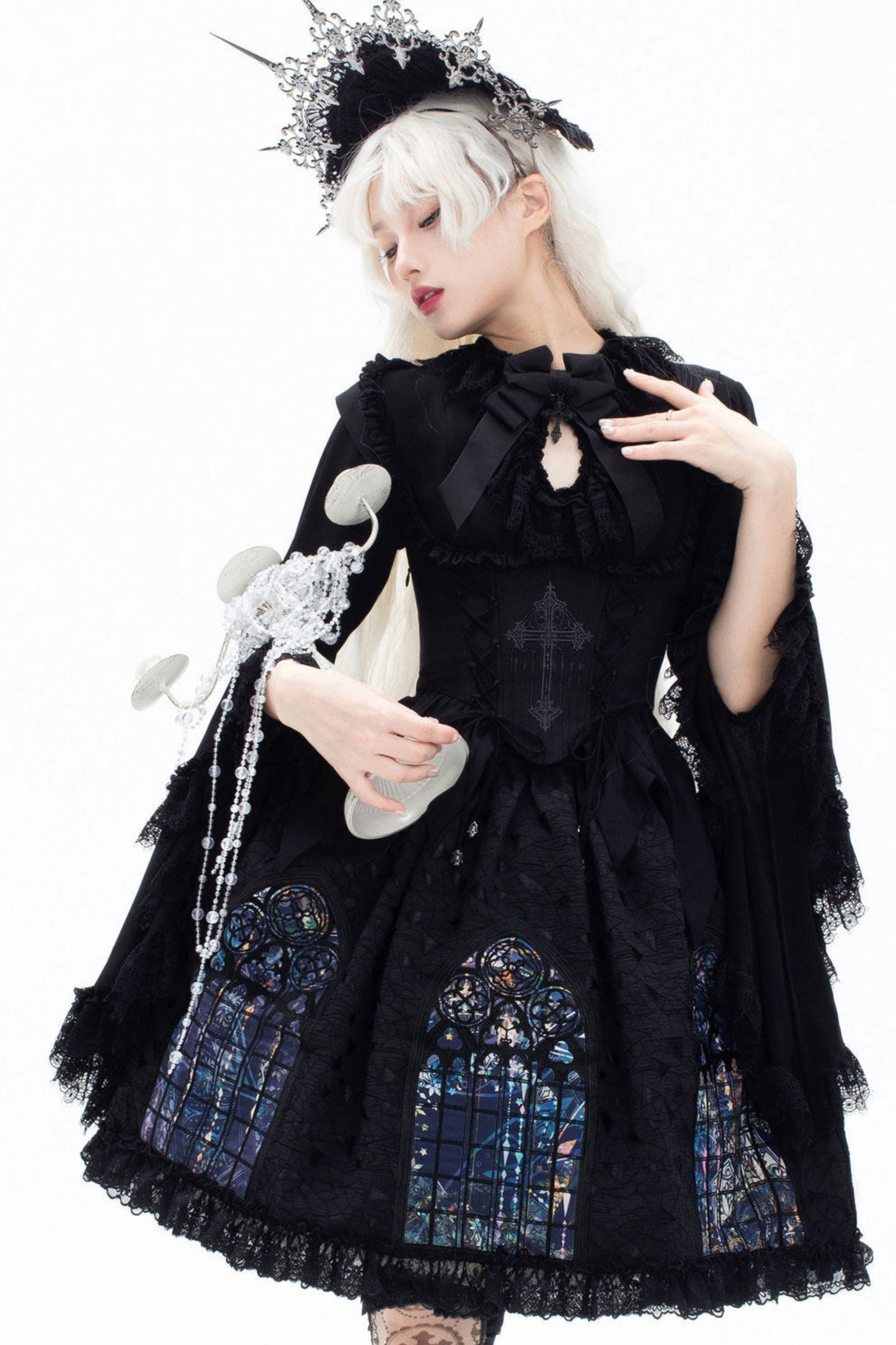 Gothic Lolita Jumper Skirt + Dark Top + Girdle