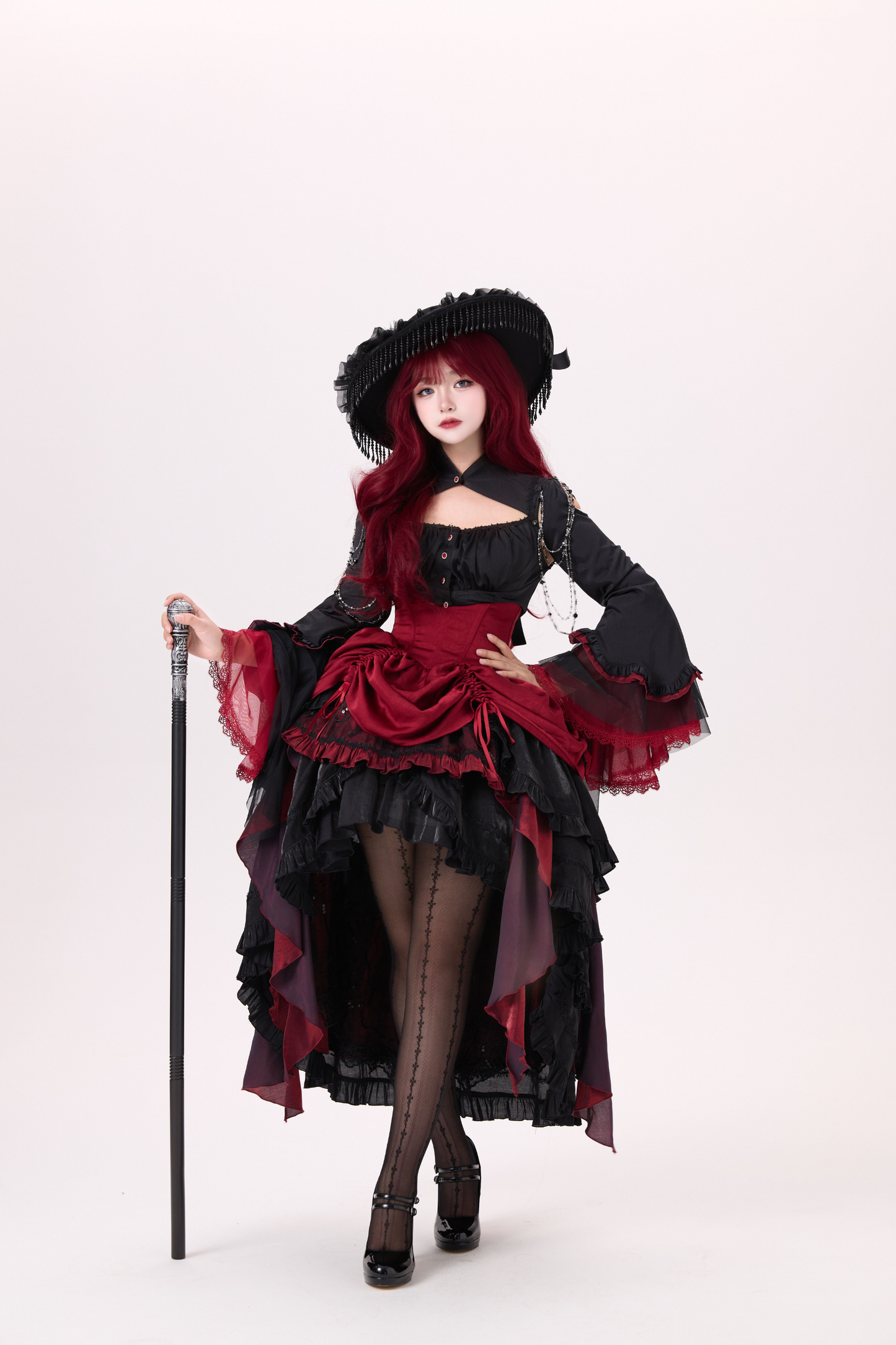 ダークフラワーゴシックロリータセットアップ