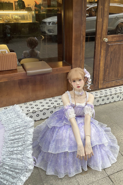 【予約商品】バレエスタイルエレガントドレス+ハット+ヘアバンド+リボンテール