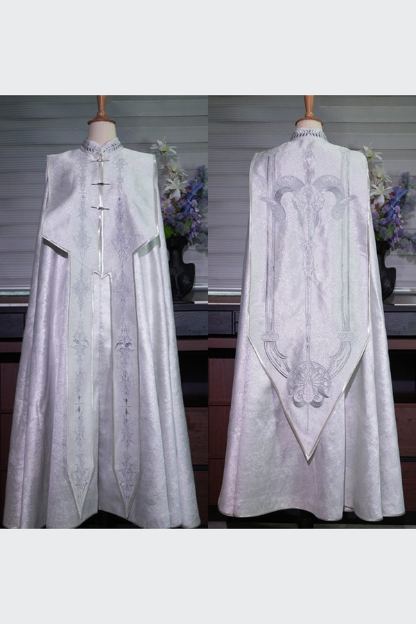 【9月13日予約締切】Silver & White Royal Embroidery Gothic Prince Cape Coat