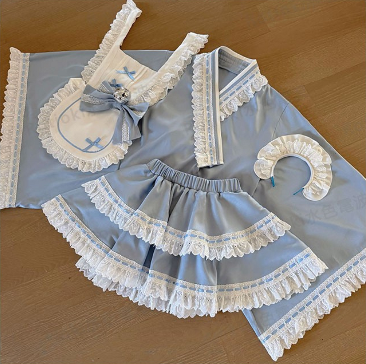 【12月6日予約締切】和ロリメイドドレスセットアップ＋ヘッドバンド