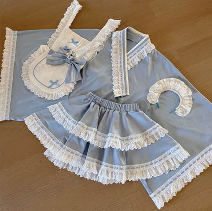 【12月6日予約締切】和ロリメイドドレスセットアップ＋ヘッドバンド